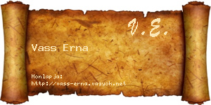 Vass Erna névjegykártya